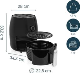 Princess Digitale Airfryer XXL 182025 - Heteluchtfriteuse - 4.5 liter - 8 voorgeprogrammeerde programma’s - Inclusief grillrek - 1500 W - Zwart — thumbnail 6