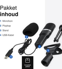 USB Microfoon met standaard - Gaming - Podcast - Voor Pc en console - Standaard - Incl. Plopkap - Zwart - Vivid Green — thumbnail 9