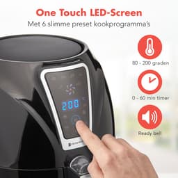 KitchenBrothers Mini Airfryer - 3,5 Liter - 1300W - PFAS-Vrij - 80ºC tot 200ºC - Kleine Heteluchtfriteuse voor 1, 2 en 3 Pesonen - Zwart — thumbnail 2