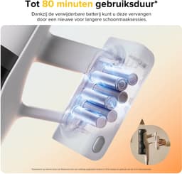 Roborock H60 Pro Draadloze Steelstofzuigers -Stofzuiger - Multifunctioneel-5-traps filtersysteem - LED-scherm - Verwijderbare batterij - 90° bocht - 140° groene verlichting — thumbnail 3