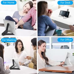 Crrynuo-Verstelbare -tabletstandaard - voor iPad-Samsung Galaxy en Kindle Fire-tablets - Draagbare tabletstandaard - Bureautelefoonhouder voor iPhone-Samsung (zwart) — thumbnail 3