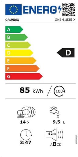 Grundig GNI 41835 X vaatwasser Semi-ingebouwd 14 couverts — thumbnail 3