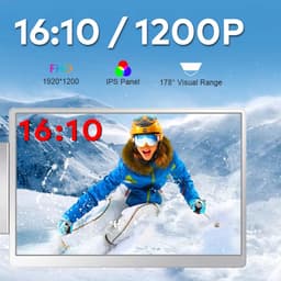 16" - Portable Monitor - Laptopscherm: 12-17.3" - Draagbare Monitoren - Beeldscherm - Inclusief Beschermhoes - 1920x1200P - 60 Hz - HDMI & USB-C - Grijs — thumbnail 10