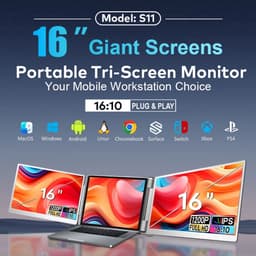 16" - Portable Monitor - Laptopscherm: 12-17.3" - Draagbare Monitoren - Beeldscherm - Inclusief Beschermhoes - 1920x1200P - 60 Hz - HDMI & USB-C - Grijs — thumbnail 9