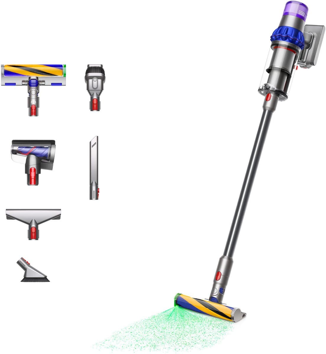 Dyson V15 Detect Fluffy - Steelstofzuiger - Nikkel/Blauw - 230 Air Watts - Zachte vloerborstel — afbeelding 1