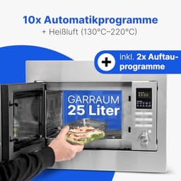 Inbouw magnetron 3in1 met grill en convectie - 25 liter - 10 automatische programma's - Roestvrij staal - 900 watt — thumbnail 4