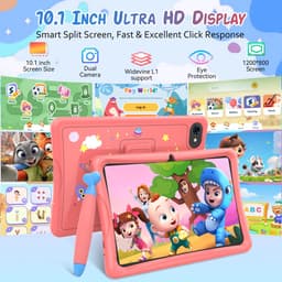 TABWEE K10 Tablet - 10.1 Inch FHD - 12GB RAM - 64GB ROM - SD 2TB - 5000 mAh - Android 15 - WiFi 6 - uitstekend cadeau voor kinderen - Roze — thumbnail 4