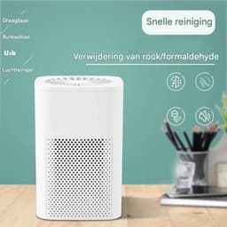 BolFlow® Luchtreiniger - HEPA - USB - Air purifier - Koolstoffilter - Ionisator - Stil & Compact - Voor Kantoor, Auto, Thuis - Wit — thumbnail 8