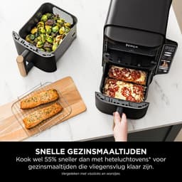 Ninja Double Stack XL Airfryer (SL400EUCP) – 9,5L – Verticale Airfryer met 2 Lades & 4 Bereidingsniveaus – Ruimtebesparend – 6 Functies – Incl. Tang – 8 Porties — thumbnail 7