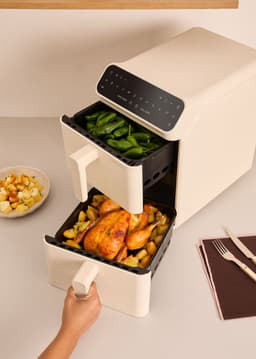 CREATE - 11,2 L Airfryer met dubbele laag en onafhankelijke bediening, Gebroken wit - AIR FRYER DUAL STACK — thumbnail 4