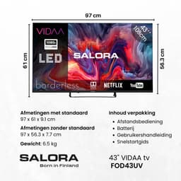 Salora FOD43FV - Smart tv 43 inch - Smart TV - Full HD - VIDAA - 43 inch smart tv - 2025 — thumbnail 10