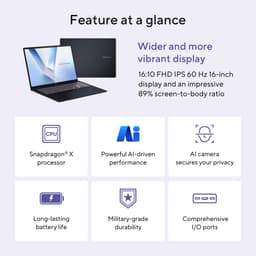 ASUS Vivobook 16 X1607QA-MB112W - Copilot+ Laptop - Snapdragon - 16GB/1000GB - 16 inch — thumbnail 3