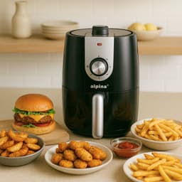 alpina Airfryer 2L - Heteluchtfriteuse 1-4 Personen - Air Fryer met Timer - Instelbare Temperatuur 80 tot 200 Graden - met Timer Functie - Heteluchtoven 900W — thumbnail 7