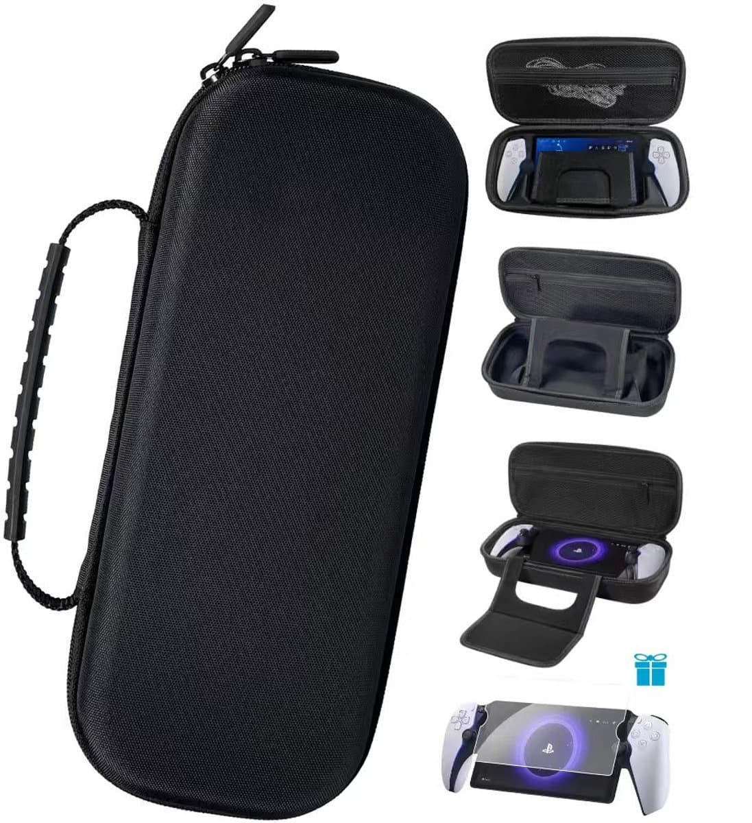 IMENGINE® Case Geschikt voor Playstation Portal PS5 - inclusief Screenprotector - Hoesje Geschikt voor PlayStation Portal - Waterbestendige Reistas/Opbergtas -PS5 Portable Case - Beschermhoes - Zwart — afbeelding 1