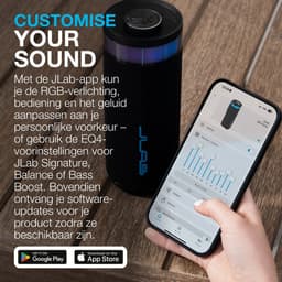 JLab Go Bluetooth Speaker Draadloos - Draagbare Muziekbox - 16 uur Batterijduur - 10 Watt - Bass Boost - IPX6 Waterproof - Multipairing - Instelbare Party Lights - App Equalizer - Zwart — thumbnail 10