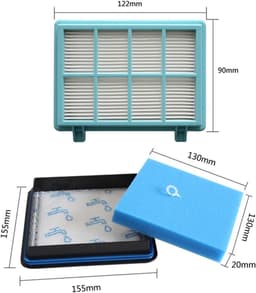 2 Stuks - Filterset Geschikt voor Philips Philips FC8010/01 ,PowerPro Compact/PowerPro City Series: FC9 - Stofzuiger onderhoud en reinigings accessoires - Allergie Filter Replacement Kit - Motorfilter + Schuimfilter + Hepa Filter - Duurzaam - 3 in 1 — thumbnail 3