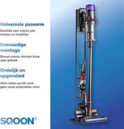 SQOON® Stofzuigerstandaard - Universeel -Geschikt voor o.a. Dyson V7, V8, V10, V11, V12, V15, V16 - Ook geschikt voor andere merken zoals AEG, Rowenta X-FORCE, Bosch, - Inclusief accessoires houders — thumbnail 7