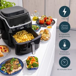 Princess 182080 Steam Airfryer 6,5L – 2-in-1 Stoomoven & Heteluchtfriteuse – 1700W – 8 Programma’s – Digitaal Display – Gezond Koken – Zwart — thumbnail 7