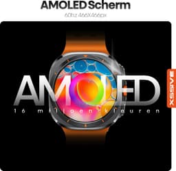 Xssive - Smartwatch - 47 mm - Titanium Zwart - AMOLED - IP68 Waterdicht - Smartwatch Heren - Oranje — thumbnail 5
