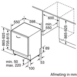 Bosch SBH4HCX07E - Serie 4 - Vaatwasser - Inbouwvaatwasser - Volledig integreerbaar - 60 cm - Energielabel C - Geschikt voor Ikea keukens -Extra Droog: optie voor extra grondige droogresultaten — thumbnail 2