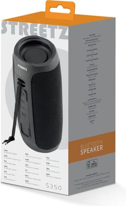 Streetz S350 Bluetooth Speaker - Bluetooth 5.3, MicroSD kaart en USB playback - 3.5mm AUX-in - USB-C - Zwart — thumbnail 12