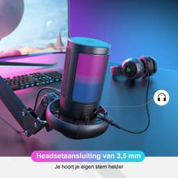 Strolox® Microfoon met arm - USB - gaming - RGB Condensatormicrofoon - met Mute-Knop, Popfilter, Microfoonarm - Luxe microfoon — thumbnail 3