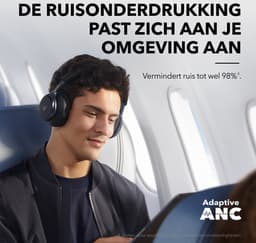soundcore by Anker Space One Draadloze Over-ear Koptelefoon Zwart - Headphones - Active Noise Cancelling, Multipoint Connection, 55 uur accuduur, Bluetooth 5.3, LDAC, Hi-Res Certified — thumbnail 4