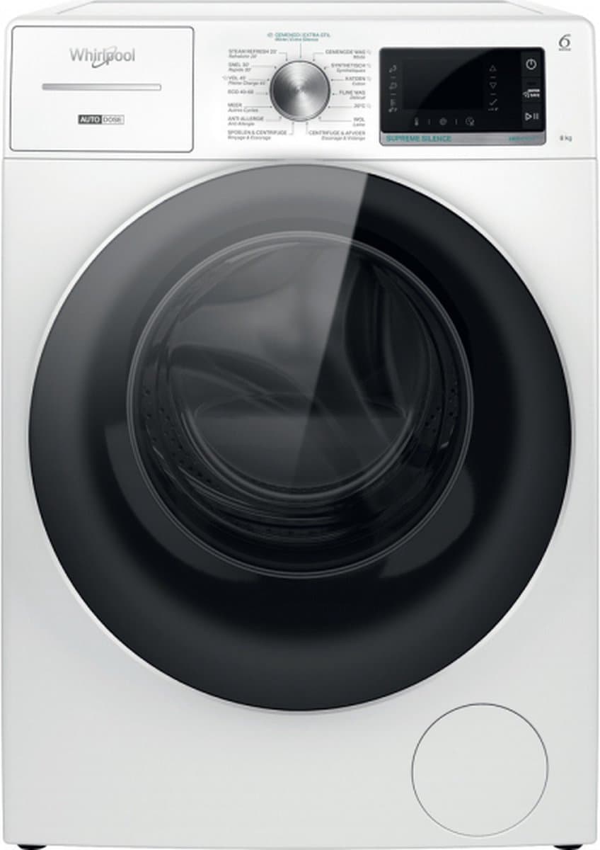 Whirlpool W8 W846WR BE wasmachine Voorlader 8 kg 1351 RPM Zwart, Wit — afbeelding 1