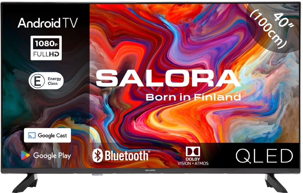 Salora QLED40TV - Smart TV - Smart tv 40 inch - Android TV - QLED TV - Full HD - 2025 — afbeelding 1