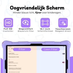Bosstony Snelle Kids Tablet 10 inch - Ouderlijk Toezicht - 6000mAh Batterij - Android 13 - Incl Beschermpakket - Kindertablet vanaf 3 jaar - Tablet Kinderen — thumbnail 2
