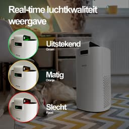 RYER Luchtreiniger XL - HEPA 13 filter + Koolstoffilter - CADR 350 m3/u - Helpt bij hooikoorts, allergieën, huisstofmijt en stof - Luchtkwaliteitsindicator - Slaapstand - Met App — thumbnail 4