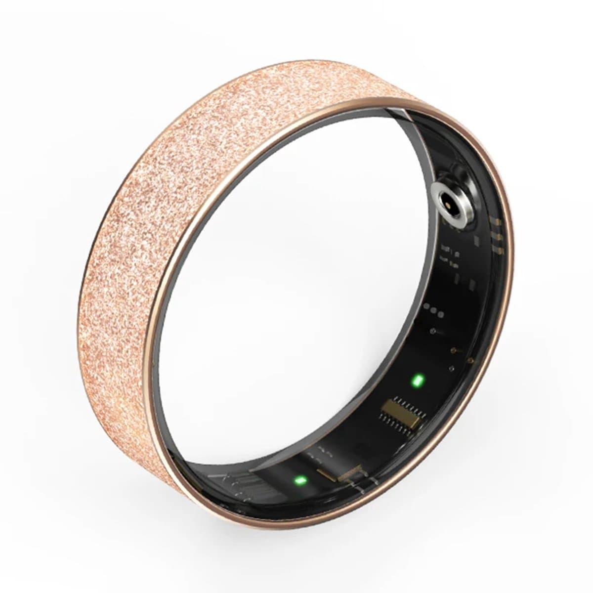 WizBay Premium Select® Gouden FrostLook Smart Ring Dames Heren - Oplaad Case - Hypoallergeen - Hartslag & Slaap Monitor - IP68 Waterdicht - O2 Meting - Gesture Functie - Multiple Sport Modi - #12 — afbeelding 1