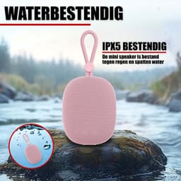 Draadloze Bluetooth Mini Speaker met Koord - IPX5 Waterbestendig - Roze Goud — thumbnail 6