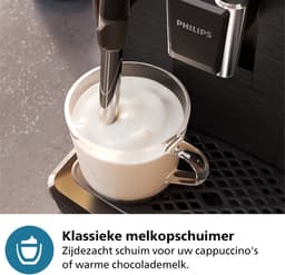 Philips 2200 Series - Espressomachine - 2 Soorten Koffie & Heet water - Melkopschuimer voor Cappuccino - Keramische molen - Volautomatisch - Zwart - Koffiemachine met bonen - EP2220/10 — thumbnail 4