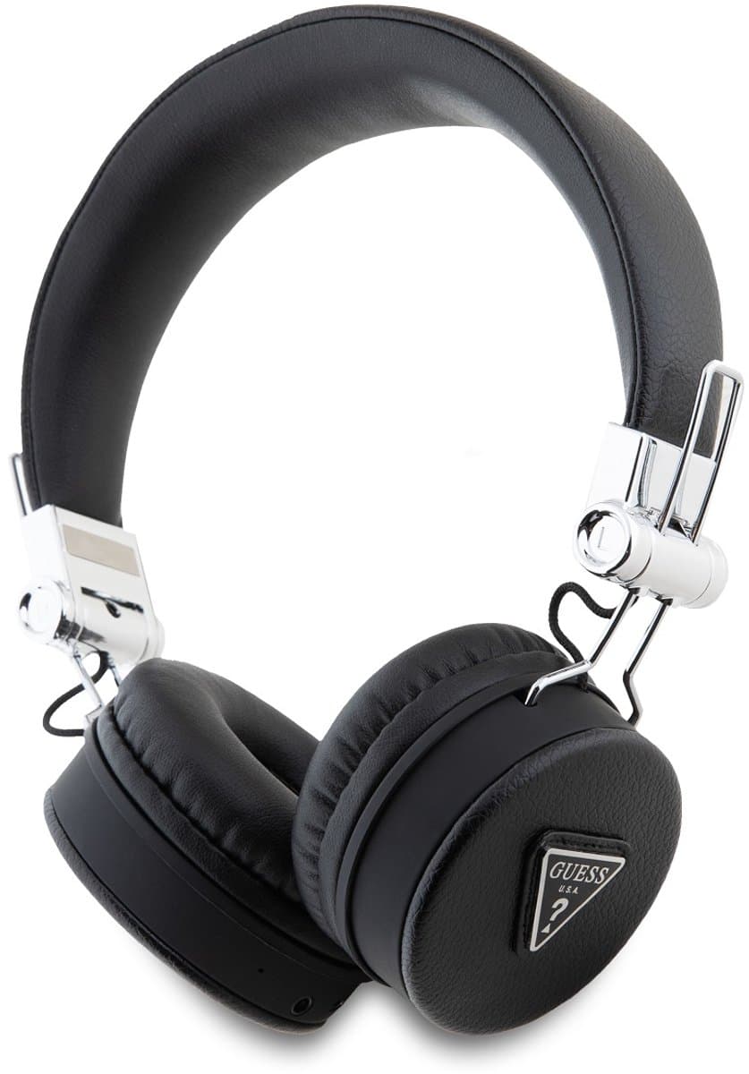 Guess Bluetooth Stereo Koptelefoon - Grained Triangle Logo - Zwart — afbeelding 1