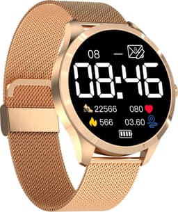 Belesy® Q9 Pro - Smartwatch Dames - Smartwatch Heren - Android - IOS - Horloge - 1.28 inch - Kleurenscherm - Stappenteller - Bloeddruk - Hartslag - 75+ Wijzerplaten - Sporten - Staal - Roségoud - Kerstcadeau — thumbnail 13