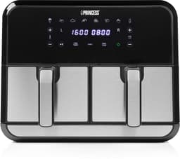 Princess Double Basket Airfryer 182074 - Dubbele Airfryer - 9 liter - 2 manden - XL - 8 programma's- 2400W - Dubbele heteluchtfriteuse - PFAS vrij - Touchscreen - RVS/Zwart - Sync functie — thumbnail 12