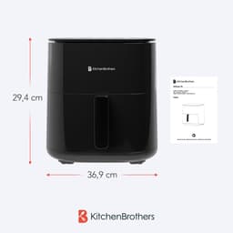 KitchenBrothers Airfryer XL - 5L - 2000W - PFAS-Vrij - Heteluchtfriteuse - Dual Heating - 80ºC tot 200ºC - 8 Kookprogramma's - Zwart — thumbnail 10