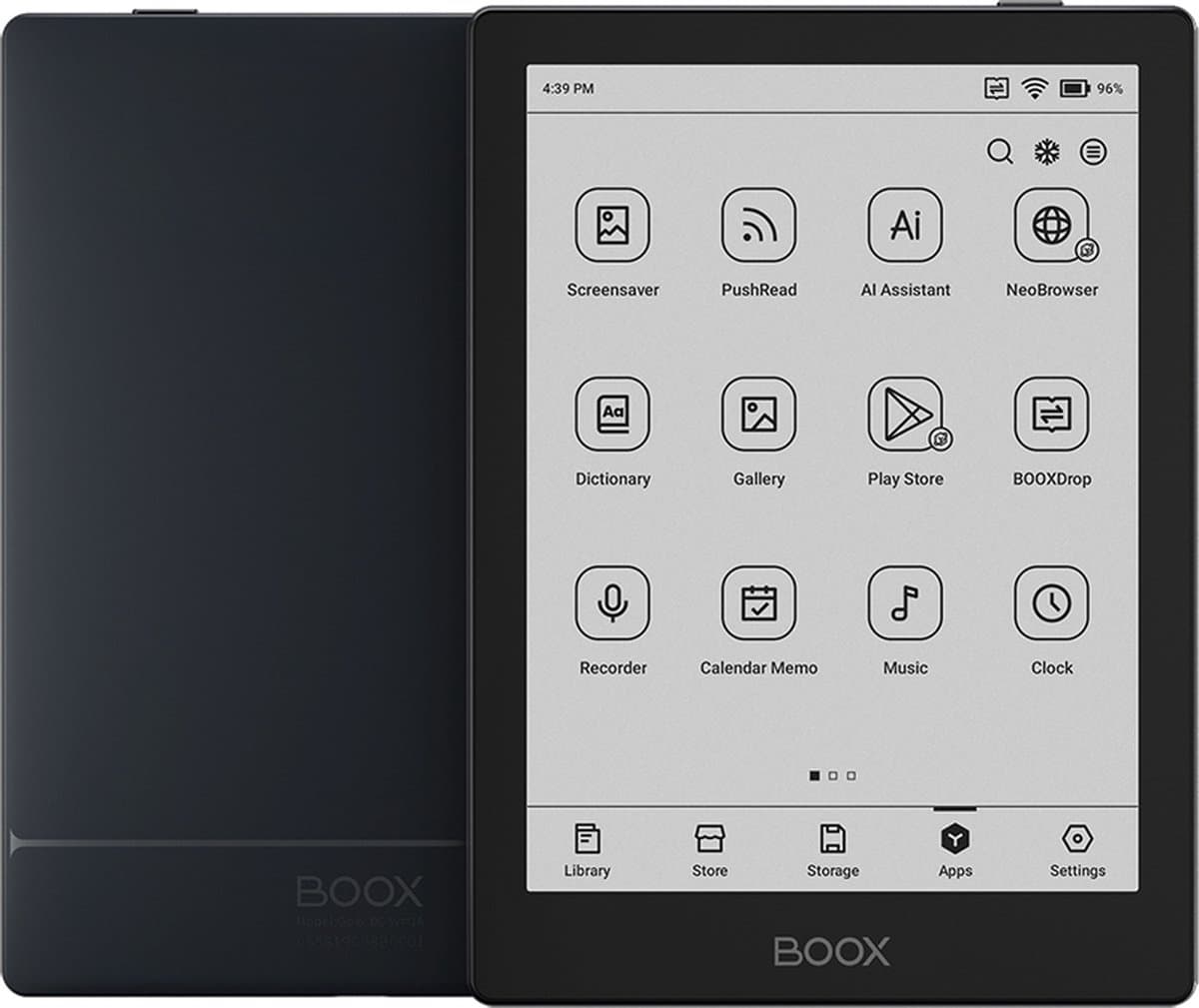 Boox Go 6 - 6" e-inkt e-reader - Zwart - Android 11, Play Store — afbeelding 1
