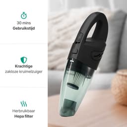Kruimelzuiger Snoerloos - Handstofzuiger met 5 opzetstukken - Kruimelzuiger - Zwart - Vivid Green — thumbnail 2