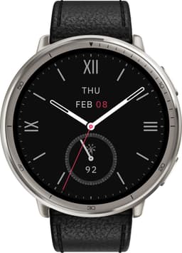 Amazfit Active 2 Round - Smartwatch - 44 mm - Black leather — thumbnail 1