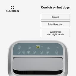 Klarstein Mobiele airconditioner met luchtafvoerslang, 4-in-1 airconditioner met ventilator, luchtontvochtiger & nachtmodus, Kleine & draagbare airconditioner voor thuis & op kantoor, Laag verbruik, 12000 BTU,5 kW voor 56 m² - Afstandsbediening — thumbnail 5