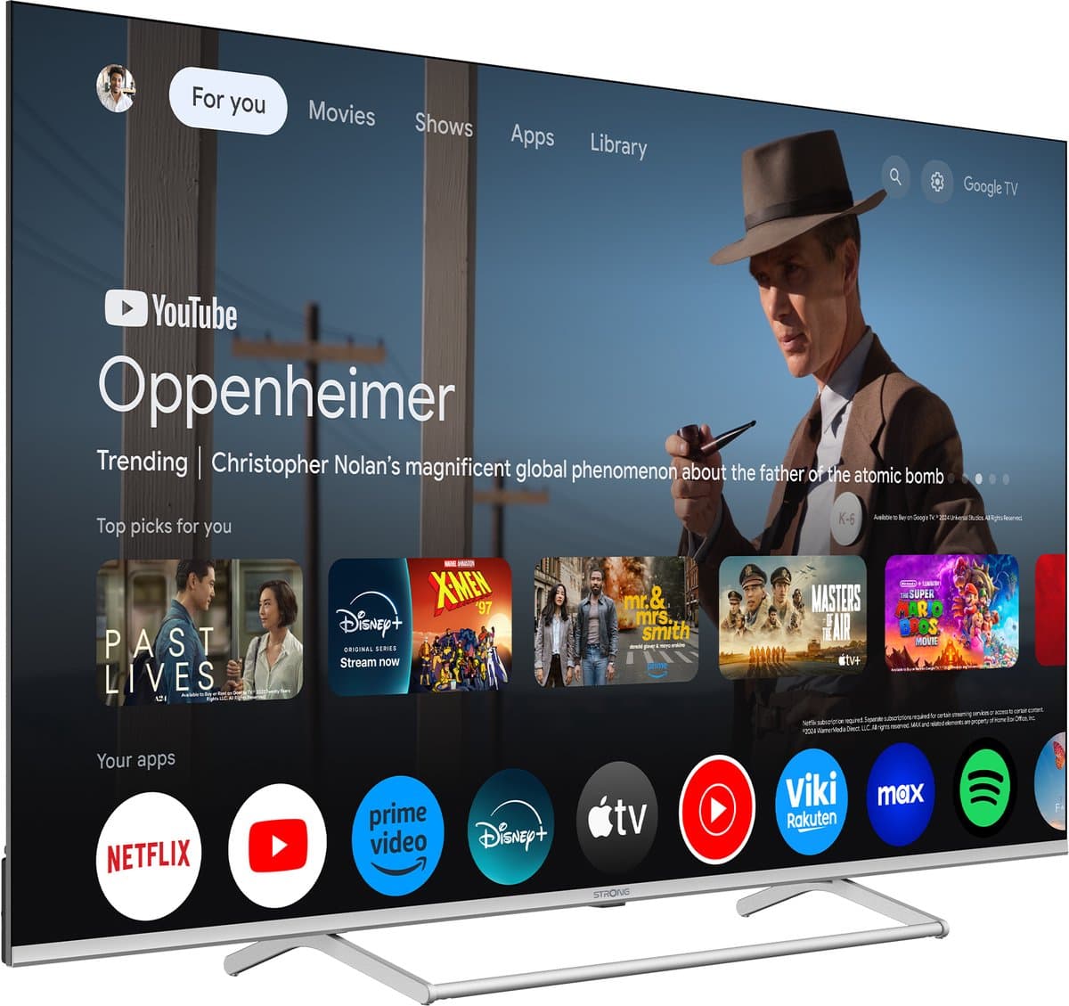 STRONG - TV 50" (126 cm) SRT50UG8773C QLED - Smart Google TV 4K UHD - Chromecast - Google Assistant - Dolby ATMOS - Doly Vision - Quantum dot colors - Drievoudige tuners - Wifi - Bluetooth - Port Ethernet - 4xHDMI + 2xUSB - NETFLIX — afbeelding 1
