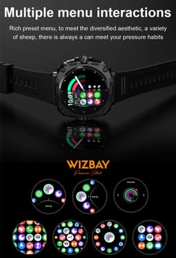 WizBay Premium Select® 1.43inch AMOLED Screen Smartwatch Dames Heren - Android en iOS - Bluetooth Call - 02 Zuurstof - Bloedruk - Dynamic Hartslag & Slaap Monitor - Message - Magnetic Laden - Smartwatches - Zilver met rvs Zilveren Band — thumbnail 11