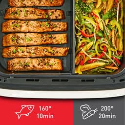 Tefal Dual Easy Fry Flex EY9228 - Airfryer - 9L - Flexibele Functie - Voor Grote Gezinnen - Zwart — thumbnail 10
