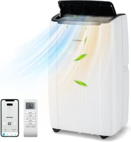 COSTWAY Airconditioning met afvoerslang, 14000BTU, kamergrootte tot 177 m³ (65 ㎡), 4-in-1 mobiele airconditioning, luchtkoeler, verwarming, luchtontvochtiger en ventilator, met auto- en slaapmodus — thumbnail 1