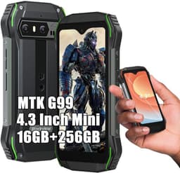 Blackview N6000 - Mini Robuuste Smartphone - 16GB RAM - 256GB - Helio G99 Octa Core - 4.3 inch - 4G Dual SIM - 48MP+16MP - Android 13 - IP68 Waterdicht - Handschoenmodus NFC GPS - Groen — thumbnail 2