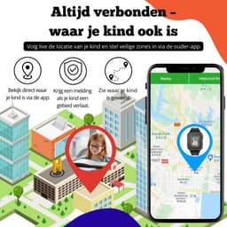 Maxikids Smartwatch Kinderen - GPS Horloge Kind Met Simkaart - GPS Tracker Kind - Kinder Smartwatch - Smartwatch Android - 4G - Stappenteller - Videobellen - HD Camera - SOS-Knop - Whatsapp en SMS - Elke Polsmaat - Gratis weekplanner - Gratis eBook — thumbnail 3