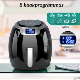Niceey Airfryer XXL - Heteluchtfriteuse - 1800W - 8,0L - Incl. Kookboek - Zwart — thumbnail 8