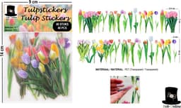 Bob Online™ 40 Stuks - Tulpstickers - PET Materiaal - Scrapbook Stickers - Journal Stickers - Card Making Stickers - Laptop Stickers - Tulp Transparant PET Stickers - 20 Ontwerpen – 40 Pieces - Transparent PET Tulip Stickers – 20 Designs - Bloemen — thumbnail 2
